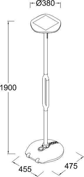 Изображение товара Фонарь уличный Oasis Light Solar P9108-2000 Gr
