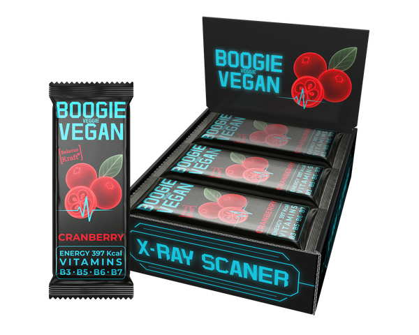 Набор энергетических батончиков Boogie Veggie Vegan Клюква (12х50г) — фото 3