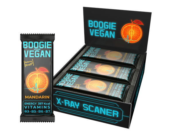 Набор энергетических батончиков Boogie Veggie Vegan Мандарин (12х50г) — фото 3