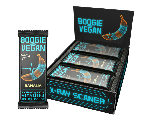 Набор энергетических батончиков Boogie Veggie Vegan Банан (12х50г) — фото 3