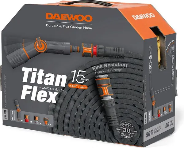 Изображение товара Шланг поливочный Daewoo Power TitanFlex / DWH 9222 (15м)