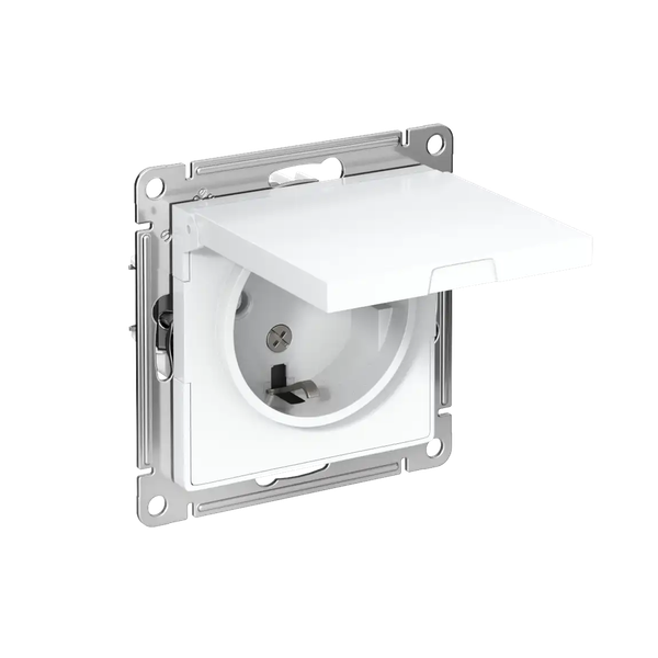 Изображение товара Розетка с рамкой Systeme (Schneider) Electric AtlasDesign ATN000146 + ATN000101 (белый/белый)