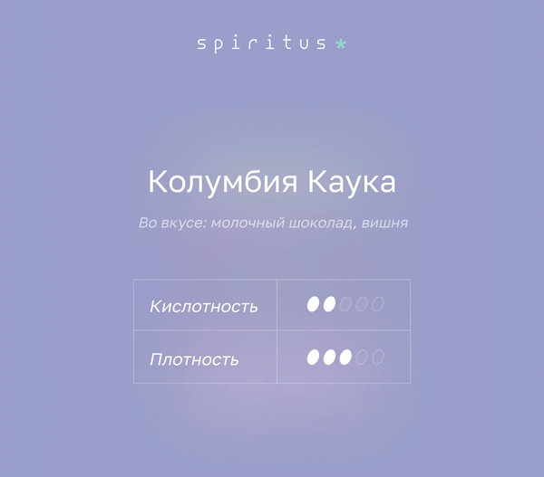 Изображение товара Кофе в зернах Spiritus Колумбия 100% Арабика (1кг)