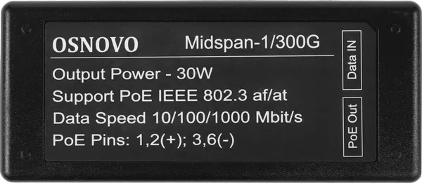 Изображение товара PoE-инжектор Osnovo Midspan-1/300G