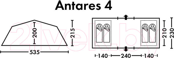 Изображение товара Палатка FHM Antares 4 (синий/серый)