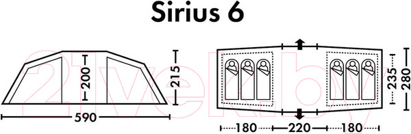 Изображение товара Палатка FHM Sirius 6 (синий/серый)