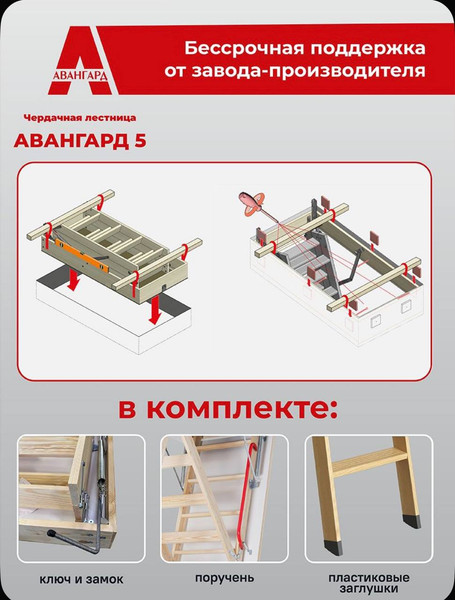 Изображение товара Чердачная лестница Авангард 5 Termo 70х120х300 с люком 3.6см (сорт Экстра)