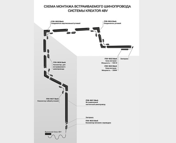 Изображение товара Трековый светильник Italline 3000K IT09-9015 (черный)
