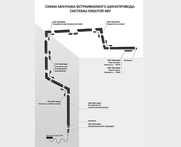 Изображение товара Трековый светильник Italline 4000K IT09-9013 (черный)