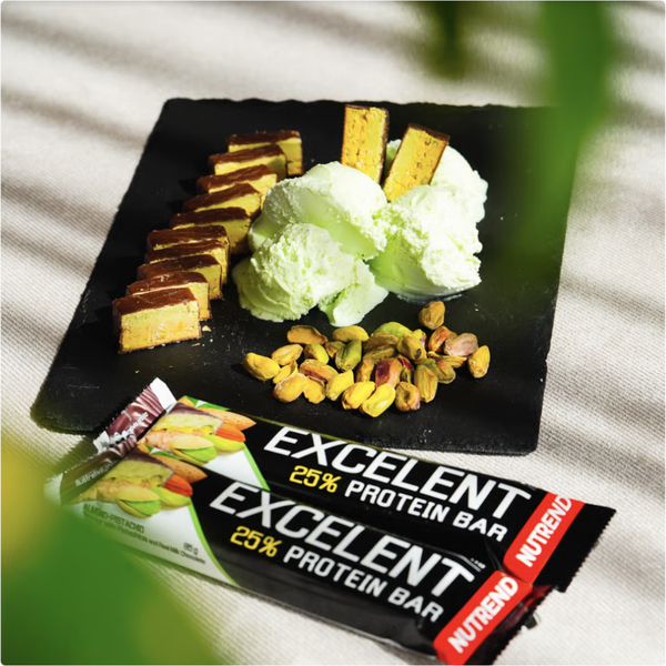 Изображение товара Протеиновый батончик Nutrend Excelent Bar Double (85г, миндаль/фисташка)
