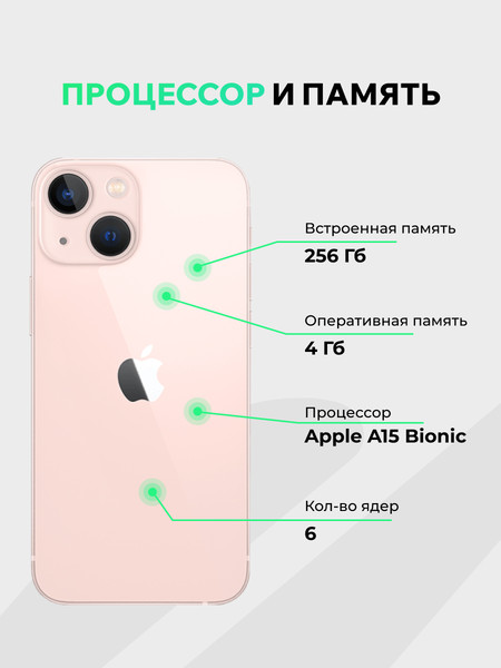 Изображение товара Смартфон восстановленный Apple iPhone 13 256GB ELNU Грейд A (розовый)