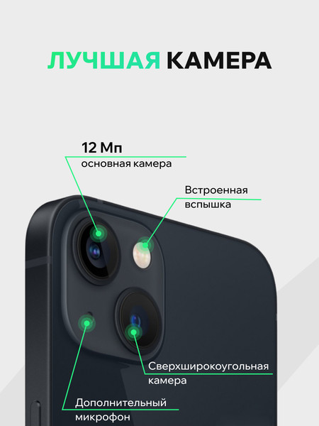 Изображение товара Смартфон восстановленный Apple iPhone 13 256GB ELNU грейд A (Midnight)