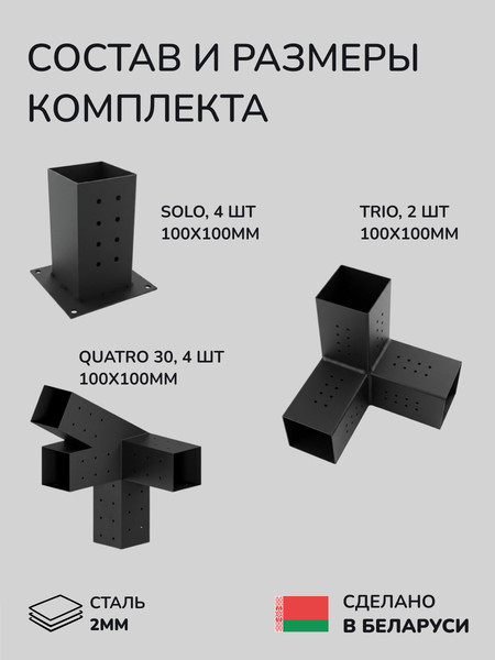 Изображение товара Комплект соединителей для бруса SCANDINAF Gable 100х100