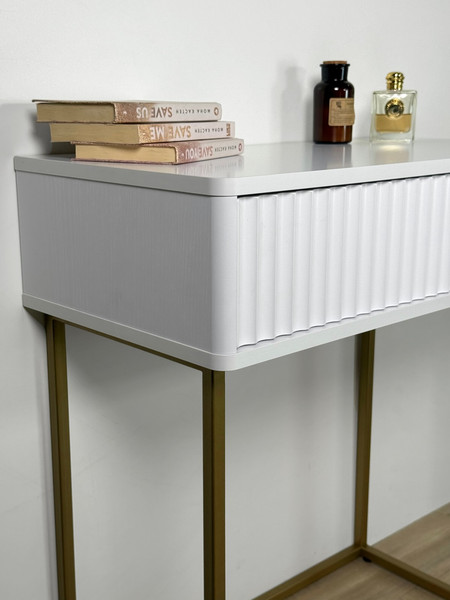 Изображение товара Туалетный столик Shtabe Royal 5015 эко (белый/золото)