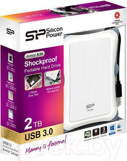Изображение товара Внешний жесткий диск Silicon Power Armor A30 2TB White (SP020TBPHDA30S3W)