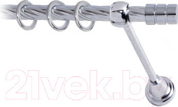 Изображение товара Карниз для штор Lm Decor Цилиндр 088 1р витой (хром, 3м)