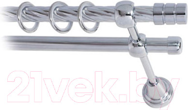 Изображение товара Карниз для штор Lm Decor Цилиндр 088 2р витой (хром, 3.6м)