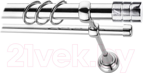 Изображение товара Карниз для штор Lm Decor Цилиндр 088 2р гладкий (хром, 1.8м)