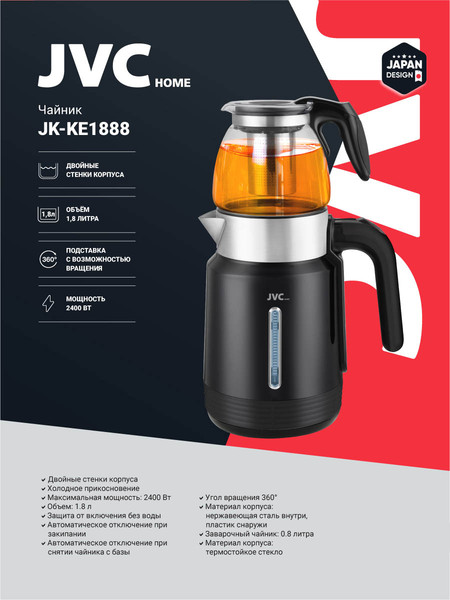 Изображение товара Набор для приготовления чая и кофе JVC JK-KE1888