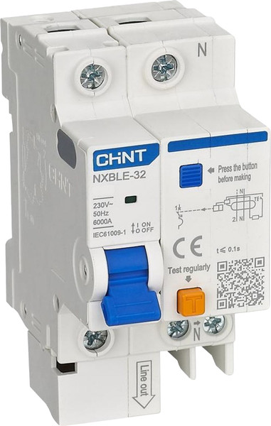 Изображение товара Дифференциальный автомат Chint NXBLE-32 1+N C25 30mA AC 6kA (R) / 819394