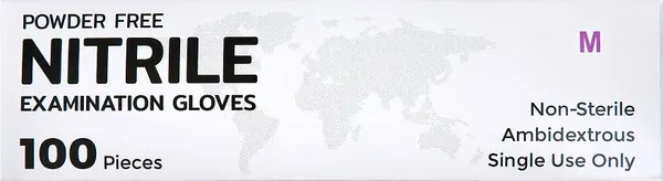 Изображение товара Перчатки одноразовые No Brand Нитриловые неопудренные / 9217342 (M, 100шт, черный)