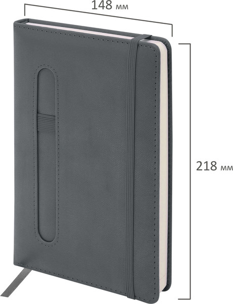 Изображение товара Ежедневник Brauberg Optimal / 118644 (160л, серый)
