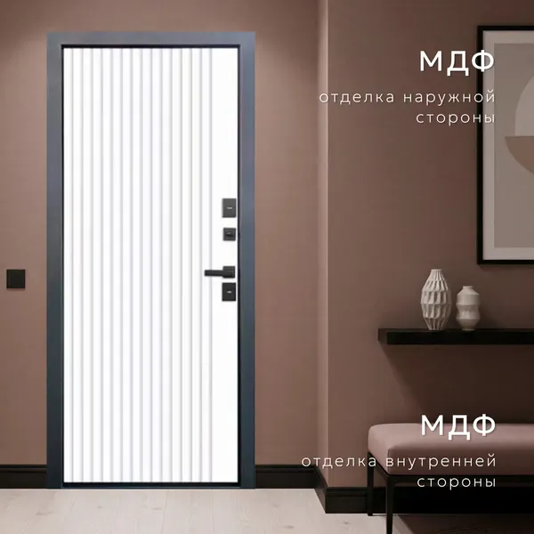 Изображение товара Входная дверь Guard МПТ-29 96x205 правая (букле графит/белый матовыйй)