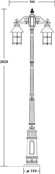 Изображение товара Фонарь уличный Oasis Light Caior 1 81510A E7 Bl