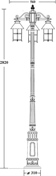Изображение товара Фонарь уличный Oasis Light Caior 1 81510B E7 Bl