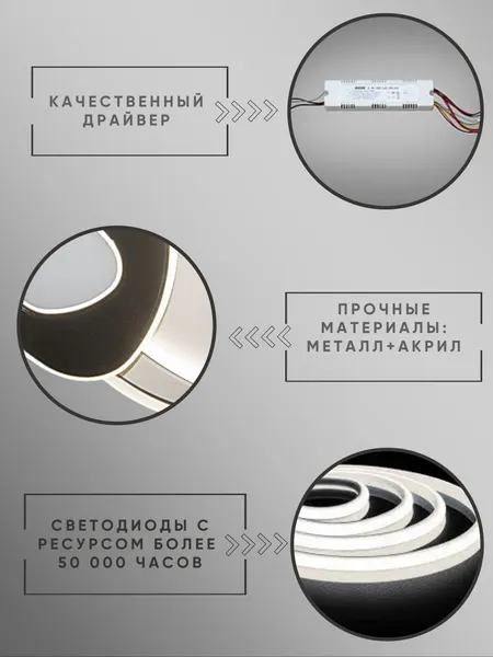 Изображение товара Потолочный светильник Aitin-Pro MK6909/260 (белый/черный)