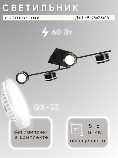 Изображение товара Люстра Aitin-Pro N9501/4  (черный)