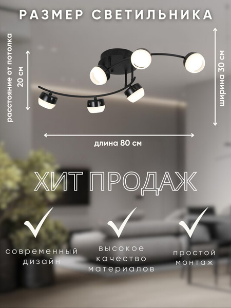 Изображение товара Люстра Aitin-Pro N9509/6  (черный)