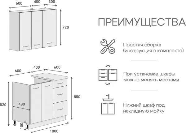 Изображение товара Кухонный гарнитур Кортекс-мебель Корнелия Лира 1.0 (дуб сонома/королевский опал)