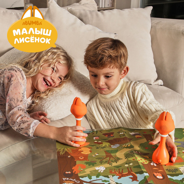 Изображение товара Интерактивная игрушка Alilo Малыш лисенок F1 + Развивающая игра Abumba Видимо-невидимо (оранжевый)