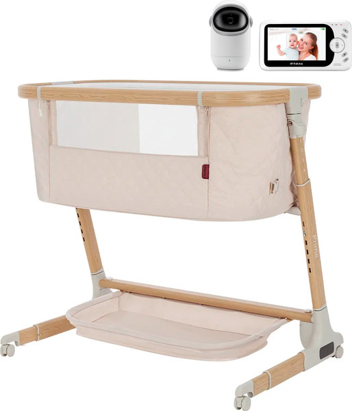 Изображение товара Детская кроватка Carrello Prima с видеоняней Maman VM711 (Honey Beige)