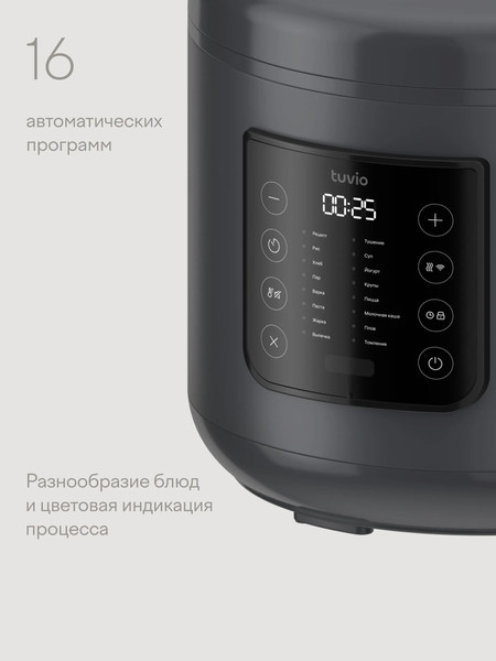 Изображение товара Мультиварка Tuvio TMC02B5S (серый)