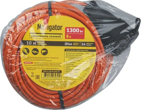 Изображение товара Удлинитель Navigator NPE-C-30-X-2x1 / 93 944