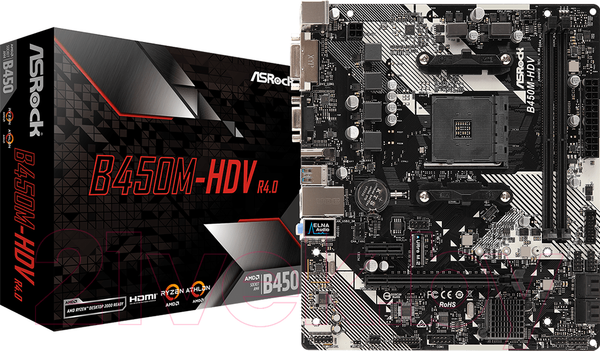 Изображение товара Материнская плата AsRock B450M-HDV R4.0