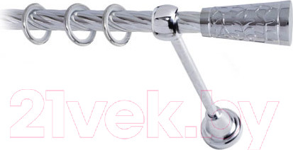 Изображение товара Карниз для штор Lm Decor Византия 066 1р витой (хром, 1.6м)