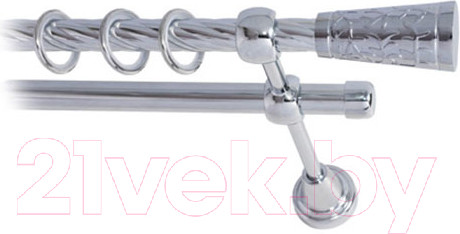 Изображение товара Карниз для штор Lm Decor Византия 066 2р витой (хром, 1.8м)