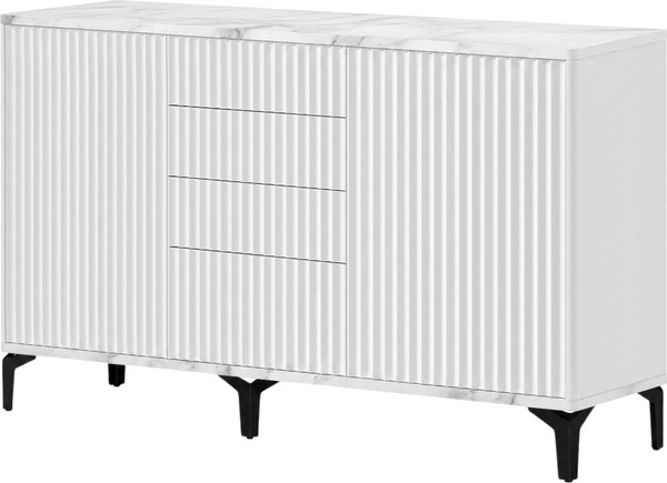 Изображение товара Тумба Shtabe Royal 5055 эко (мрамор каррара/черный)