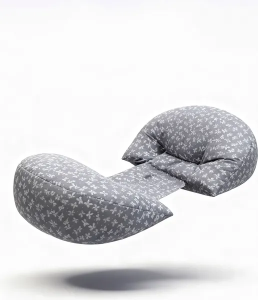 Изображение товара Подушка для беременных Smart Textile Бабочка / ST8302 (белые бантики на сером)