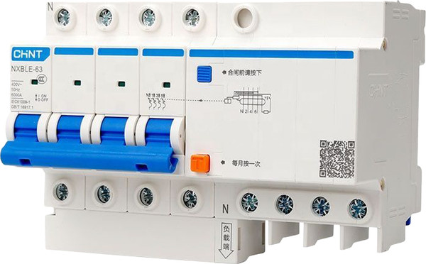 Изображение товара Дифференциальный автомат Chint NXBLE-63 4P C25 030mA AC 6kA (R) / 982159