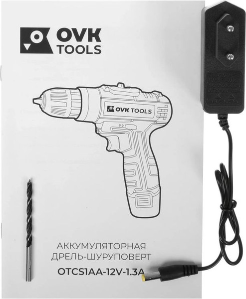 Изображение товара Аккумуляторная дрель-шуруповерт Ovk Tools OTCS1AA-12V-1.3A