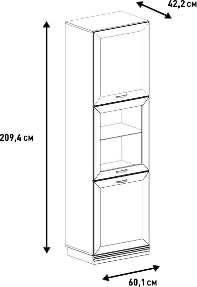 Изображение товара Шкаф с витриной Ангстрем Адажио АГ-224.20 исп.20 Д1 (валенсия)