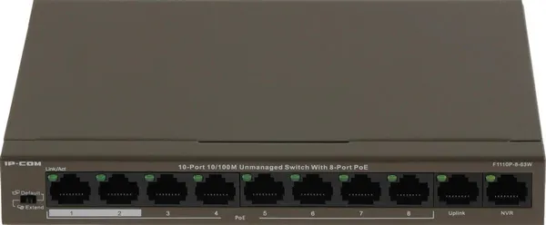 Изображение товара Коммутатор IP-COM F1110P-8-63W
