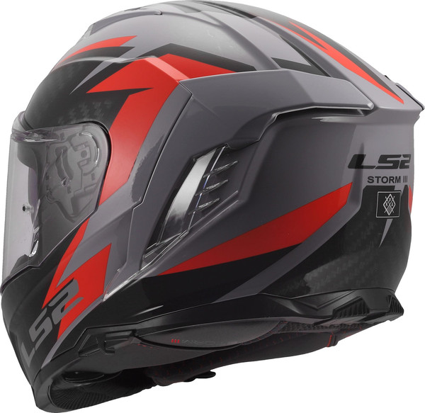 Изображение товара Мотошлем LS2 FF818 Storm III Dynamo (3XL, серый/красный)
