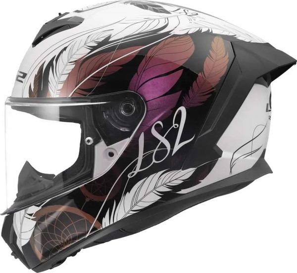 Изображение товара Мотошлем LS2 FF820 Rapid III Boho (XS, белый/черный/розовый)