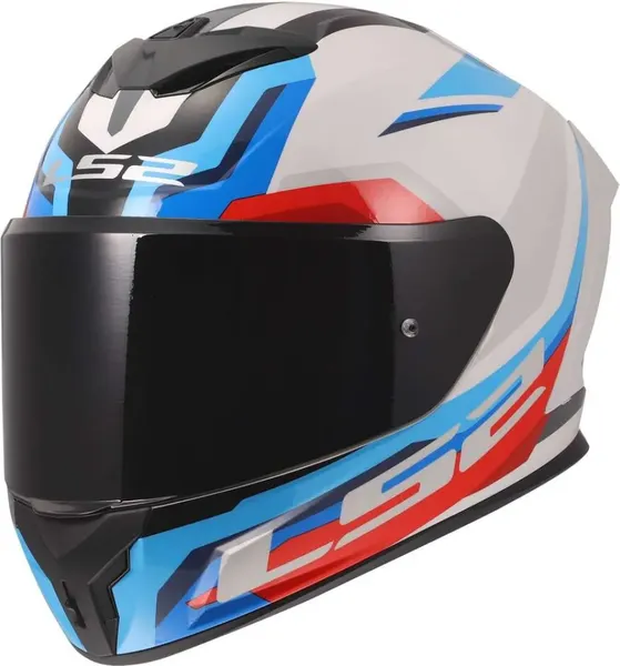Изображение товара Мотошлем LS2 FF820 Rapid III Hyper (2XL, белый/синий/красный)