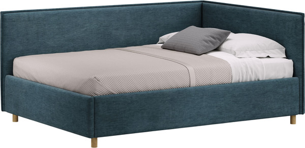 Изображение товара Кровать-тахта Sonit Mishel правый 120x200 шенилл Eclipse  (15 синий/светлый)
